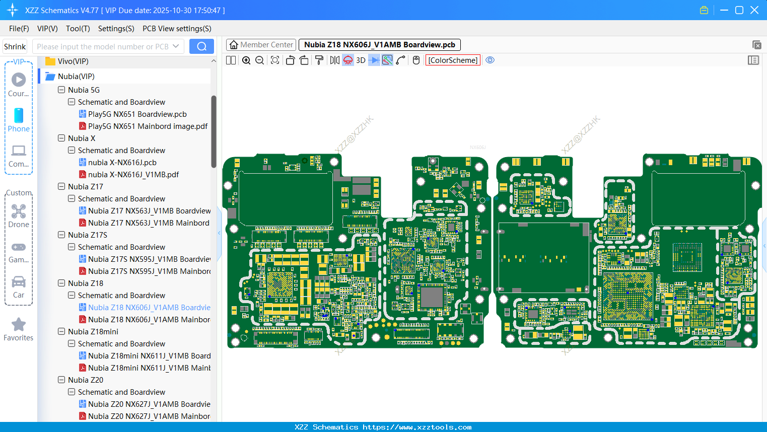 Nubia Z18 NX606J_V1AMB Boardview